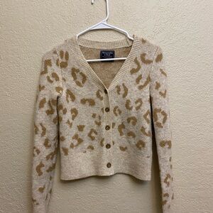 Abercrombie & fitch Leopard Print Cardigan